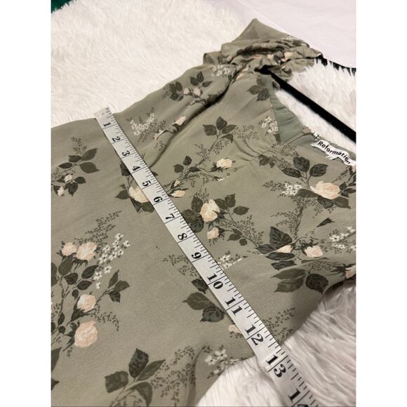 Reformation Butterfly Midi Dress in Verde Green Floral Size 2 - Picture 5 of 9